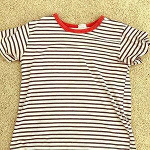 J. Galt brandy cropped top red with black stripes